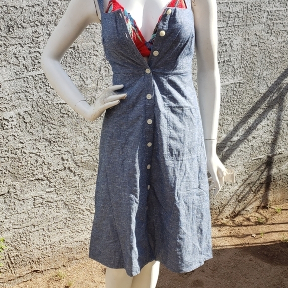 MADEWELL Button Front Chambray Tank Dress - Picture 3 of 9